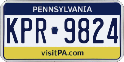PA license plate KPR9824