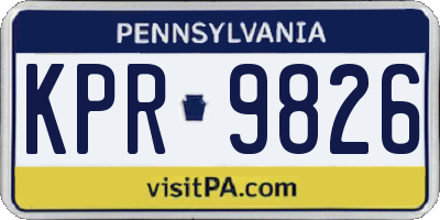 PA license plate KPR9826