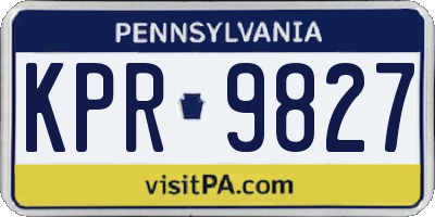 PA license plate KPR9827