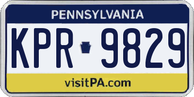 PA license plate KPR9829