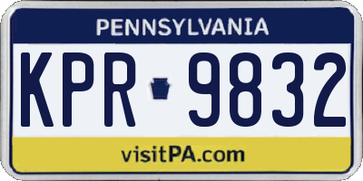 PA license plate KPR9832