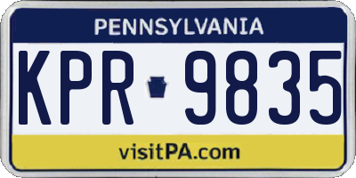 PA license plate KPR9835