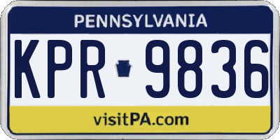 PA license plate KPR9836