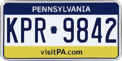 PA license plate KPR9842