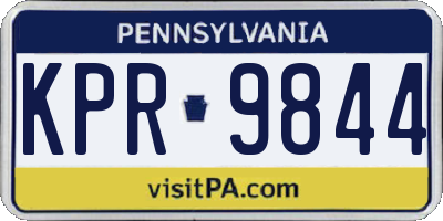 PA license plate KPR9844