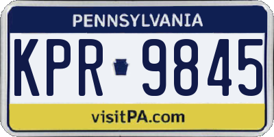 PA license plate KPR9845