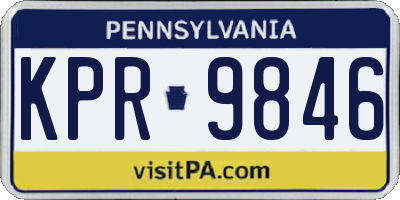 PA license plate KPR9846