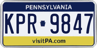 PA license plate KPR9847