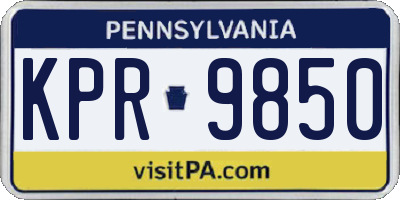 PA license plate KPR9850