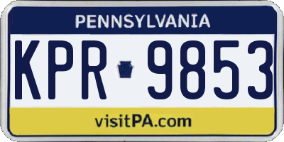 PA license plate KPR9853