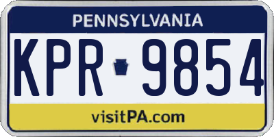PA license plate KPR9854