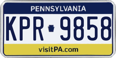 PA license plate KPR9858