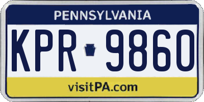 PA license plate KPR9860
