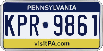PA license plate KPR9861