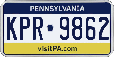 PA license plate KPR9862