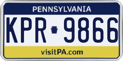 PA license plate KPR9866
