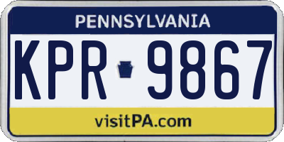 PA license plate KPR9867