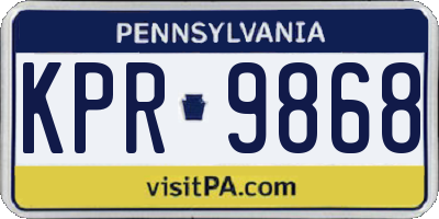 PA license plate KPR9868