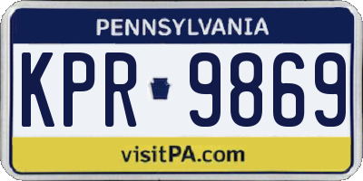 PA license plate KPR9869