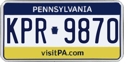 PA license plate KPR9870