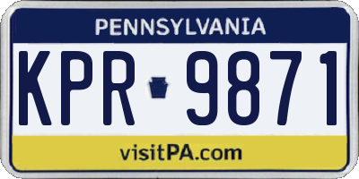 PA license plate KPR9871