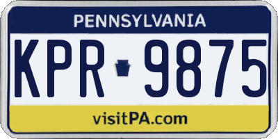 PA license plate KPR9875