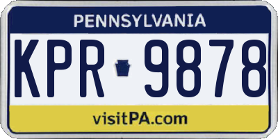 PA license plate KPR9878