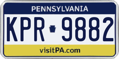 PA license plate KPR9882