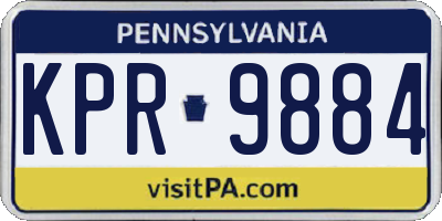 PA license plate KPR9884
