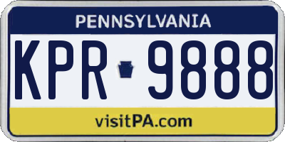 PA license plate KPR9888