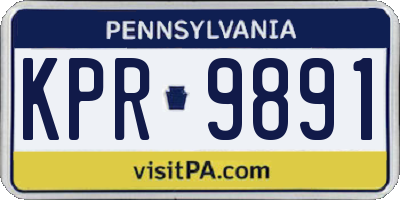 PA license plate KPR9891