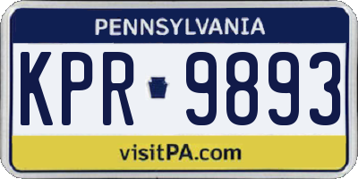 PA license plate KPR9893