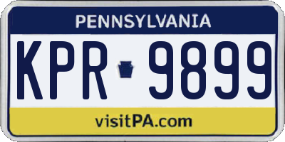 PA license plate KPR9899