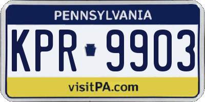 PA license plate KPR9903