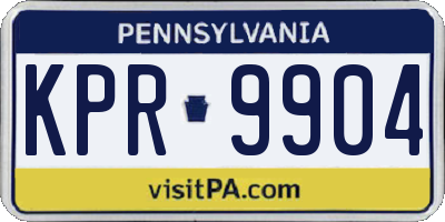 PA license plate KPR9904