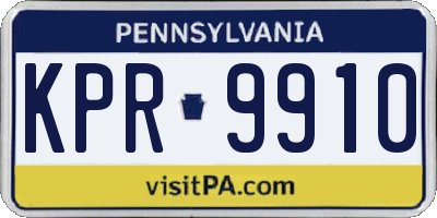 PA license plate KPR9910