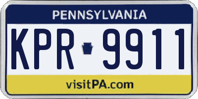 PA license plate KPR9911