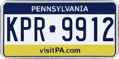 PA license plate KPR9912