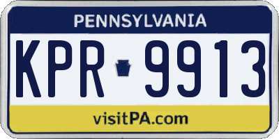 PA license plate KPR9913