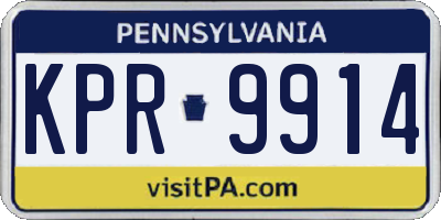 PA license plate KPR9914