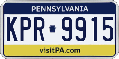 PA license plate KPR9915