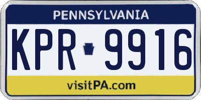 PA license plate KPR9916