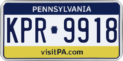 PA license plate KPR9918