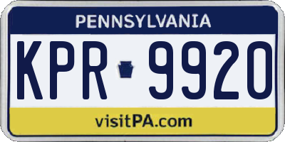 PA license plate KPR9920