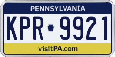 PA license plate KPR9921