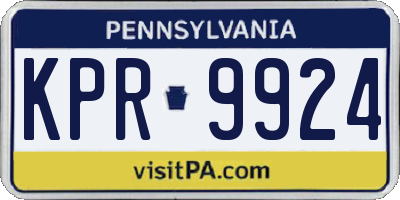 PA license plate KPR9924