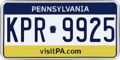 PA license plate KPR9925