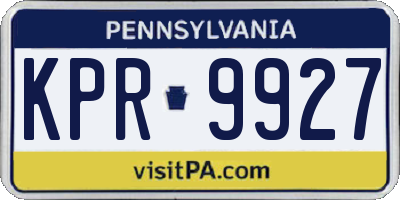 PA license plate KPR9927