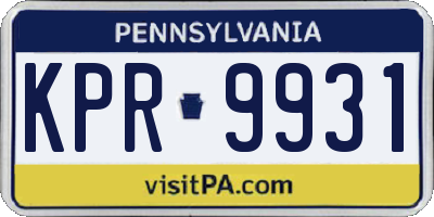 PA license plate KPR9931