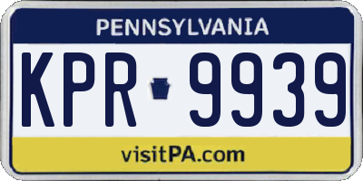 PA license plate KPR9939